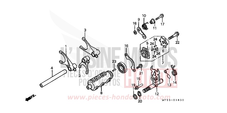 GEARSHIFT DRUM for Pan-European ABS SPARKLING SILVER METALLIC (NH295D) from 1994
